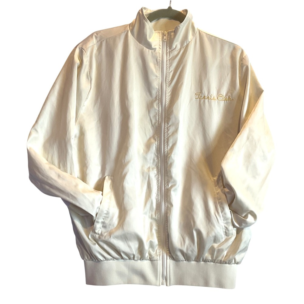 Liquor n poker 'satin' bomber jacket‎ embroidered zip tennis club Men XS Women S